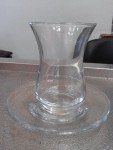 Турецкий стакан для чая 135 ml. - Армуды - Тюльпаны (стакан + блюдечко) - PAŞABAHÇE 